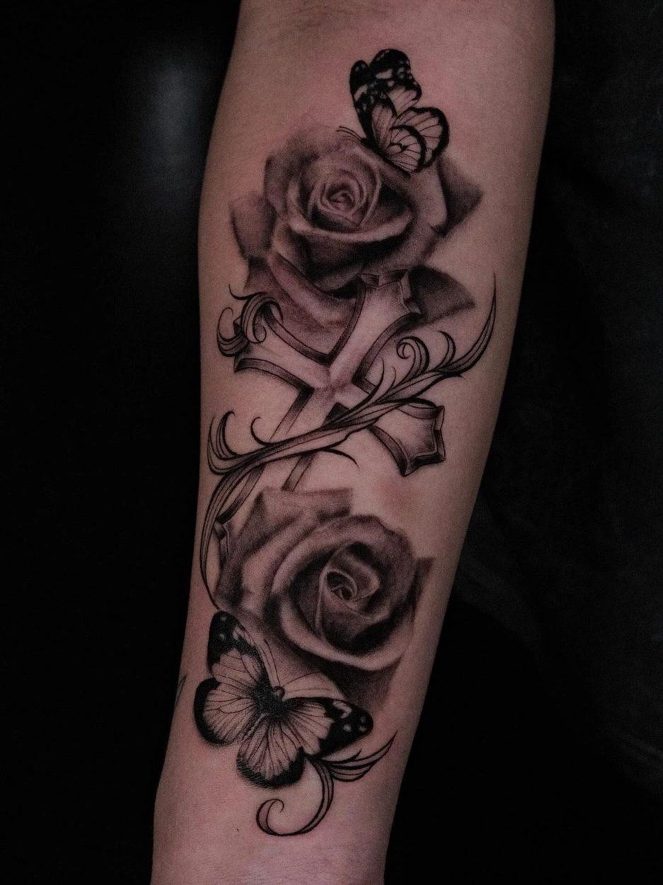 Fine Line, Birds & Botanicals tattoo by Alejandra at Baroness Tattoo, Garland TX