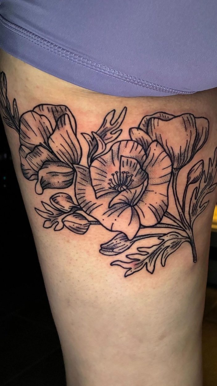 Fine Line Blackwork & Micro-Realism tattoo by Mayra at Baroness Tattoo, Garland TX