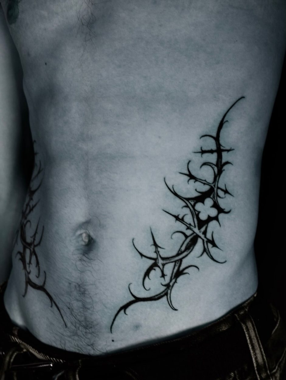 Dark Ornamental & Blackwork tattoo by Caroline at Baroness Tattoo, Garland TX