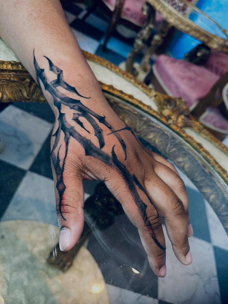 Cyber Goth · Abstract · Avant-Garde tattoo by Tyco at Baroness Tattoo, Garland TX